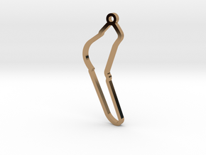 Autodromo Nazionale Monza Key Chain in Polished Brass