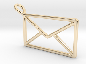 Envelope Pendant - Wireframe in 14K Yellow Gold