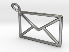 Envelope Pendant - Wireframe in Polished Silver