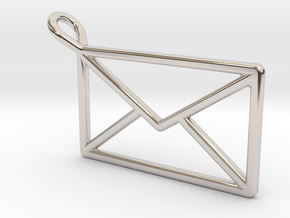 Envelope Pendant - Wireframe in Platinum