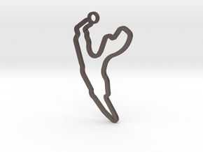 Circuit De Spa-Francorchamps "SPA" Key Chain in Polished Bronzed Silver Steel