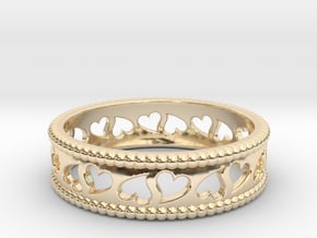 Size 6 Hearts Ring A in 14K Yellow Gold