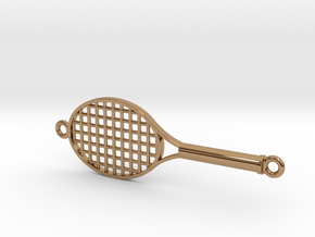 Tennis Racket Pendant in Polished Brass