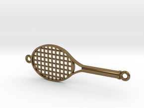 Tennis Racket Pendant in Polished Bronze