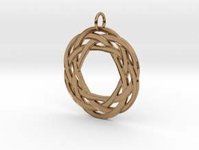 Circular Celtic Knot Pendant in Polished Brass
