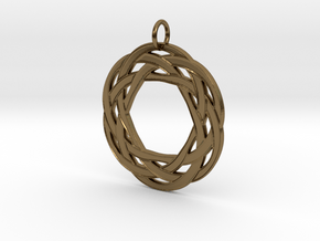 Circular Celtic Knot Pendant in Polished Bronze