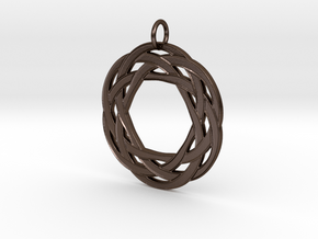 Circular Celtic Knot Pendant in Polished Bronze Steel