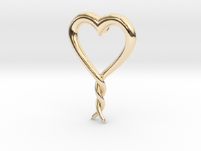 Twisted Heart 2 in 14K Yellow Gold