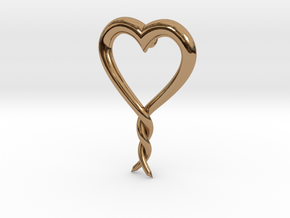 Twisted Heart 2 in Polished Brass