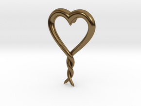 Twisted Heart 2 in Polished Bronze