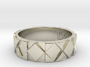 Futuristic Rhombus Ring Size 11 in 14k White Gold