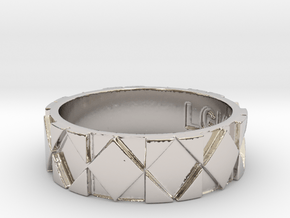 Futuristic Rhombus Ring Size 11 in Platinum