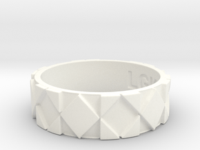 Futuristic Rhombus Ring Size 11 in White Processed Versatile Plastic