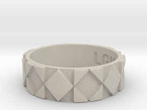 Futuristic Rhombus Ring Size 11 in Natural Sandstone