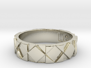Futuristic Rhombus Ring Size 10 in 14k White Gold
