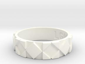 Futuristic Rhombus Ring Size 10 in White Processed Versatile Plastic