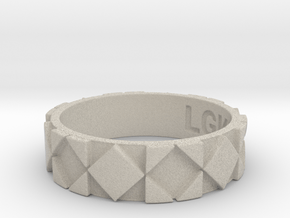 Futuristic Rhombus Ring Size 10 in Natural Sandstone