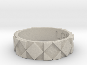 Futuristic Rhombus Ring Size 9 in Natural Sandstone