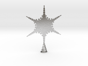 Sparkle Snow Star 2 - Fractal Tree - S in Natural Silver