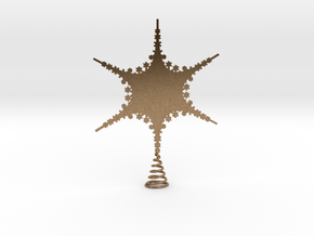 Sparkle Snow Star 2 - Fractal Tree - S in Natural Brass