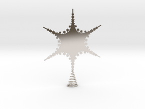 Sparkle Snow Star 2 - Fractal Tree - S in Rhodium Plated Brass