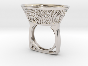 Constantina Contemporary - nest ring  in Rhodium Plated Brass