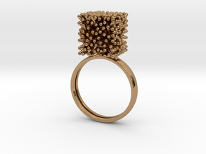Constantina Architectural Coral Ring in Polished Brass