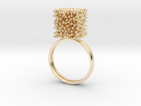 Constantina Architectural Coral Ring in 14k Gold Plated Brass