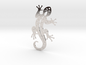 Gecko  in Rhodium Plated Brass