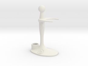 Combo Razor and Brush Stand in White Natural Versatile Plastic