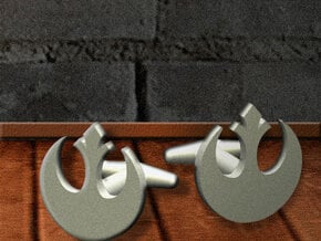 Rebel-Alliance Cufflink in Polished Bronzed Silver Steel