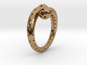 Twisted Sphere Ring in Polished Brass