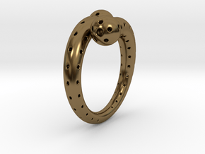 Twisted Sphere Ring in Polished Bronze
