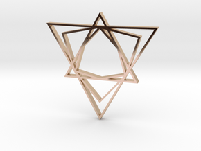 Arabesque: Love Triangle in 14k Rose Gold Plated Brass