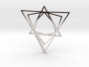 Arabesque: Love Triangle in Rhodium Plated Brass