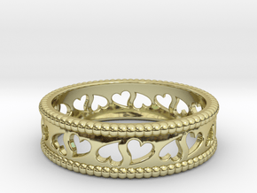 Size 7 Hearts Ring A in 18k Gold Plated Brass