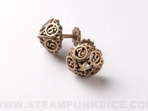 Steampunk Gear Cufflinks in Polished Bronzed Silver Steel