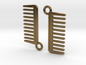 Comb Earrings in Polished Bronze