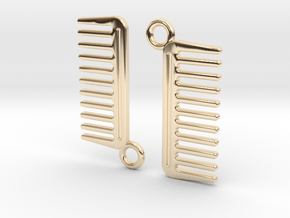 Comb Earrings in 14k Gold Plated Brass