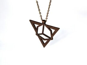 Necklace Pendant (montane) in Polished Bronze Steel