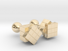Rubik Cu(be)fflinks in 14k Gold Plated Brass