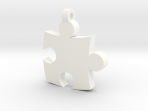 Puzzle Pendant in White Processed Versatile Plastic