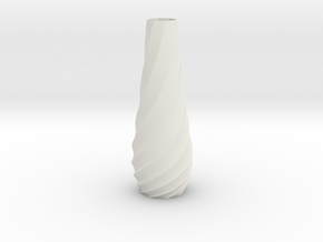 Spiral Vase in White Natural Versatile Plastic