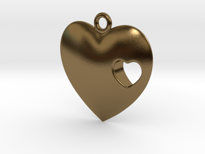 Heart in Polished Bronze