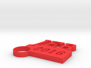 JEB Key Chain in Red Processed Versatile Plastic