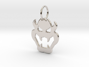 Bowser Pendant in Rhodium Plated Brass