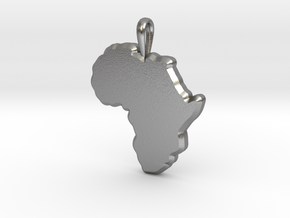Mapa Mudo de Africa in Natural Silver