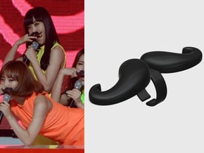 Mamamoo's Mustache ring ( K-pop Girl group ) in Black Natural Versatile Plastic