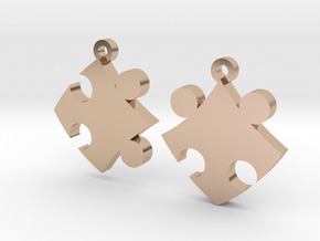 Puzzle Earrings in 14k Rose Gold Plated Brass