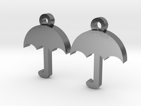 Umbrella Earrings in Polished Silver